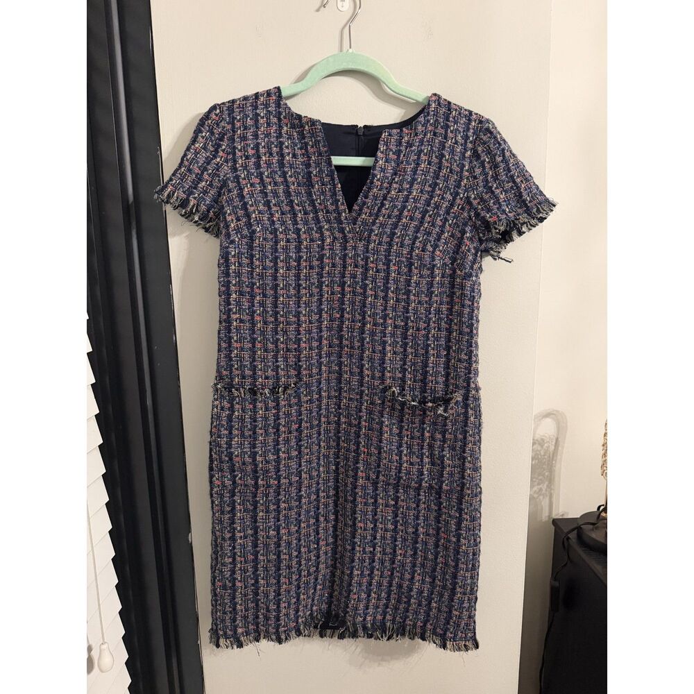 Ann Taylor Tweed Size 0 Short Sleeve Dress With Front Pockets